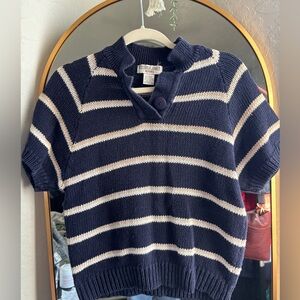 Vintage striped short sleeve sweater
